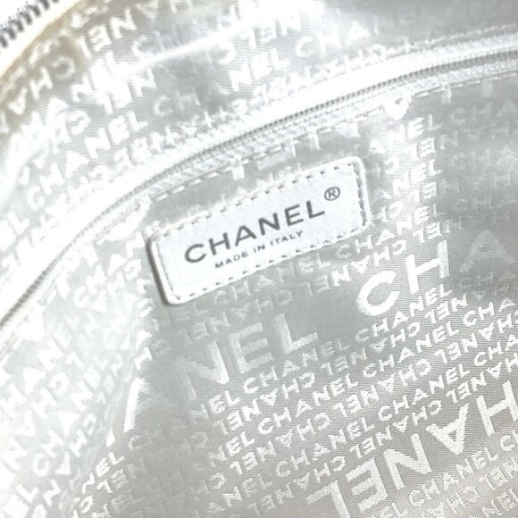 CHANEL CC CC Mark logo Tote Bag Shoulder Bag Hand Bag Leather/Canvas Beige/White - Picture 15 of 16
